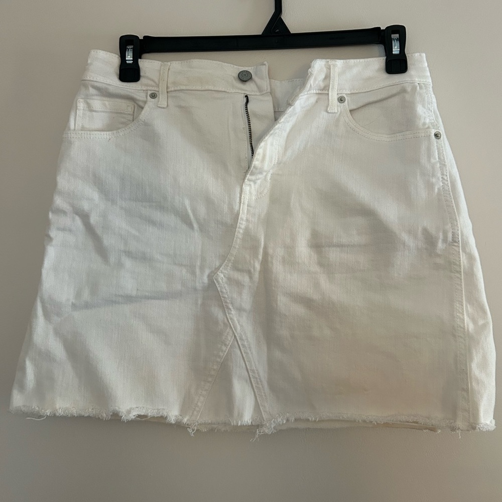 White Denim Skirt